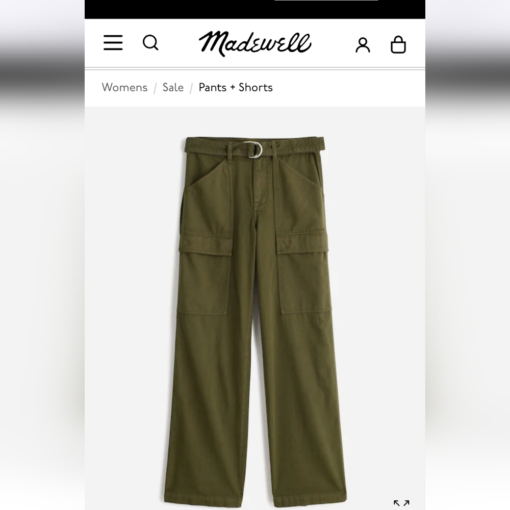 Madewell Belted Slouchy Straight Cargo Pants